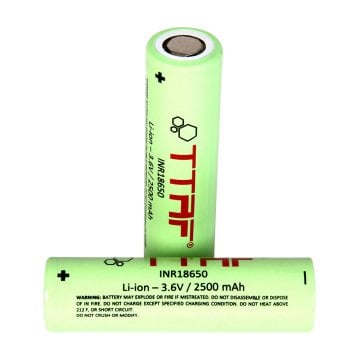 TTAF INR18650 Li-ion pil, 3.6V / 2500mAh