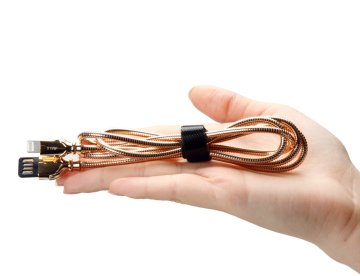 USB Lightning Çelik Zırhlı Kablo Altın