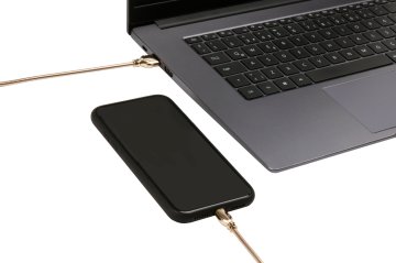 USB Lightning Çelik Zırhlı Kablo Altın