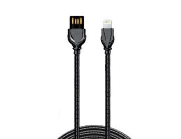 USB Lightning Çelik Zırhlı Kablo Koyu Gri