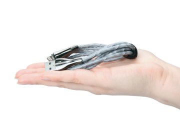 USB Lightning Led Işıklı Kablo Gri