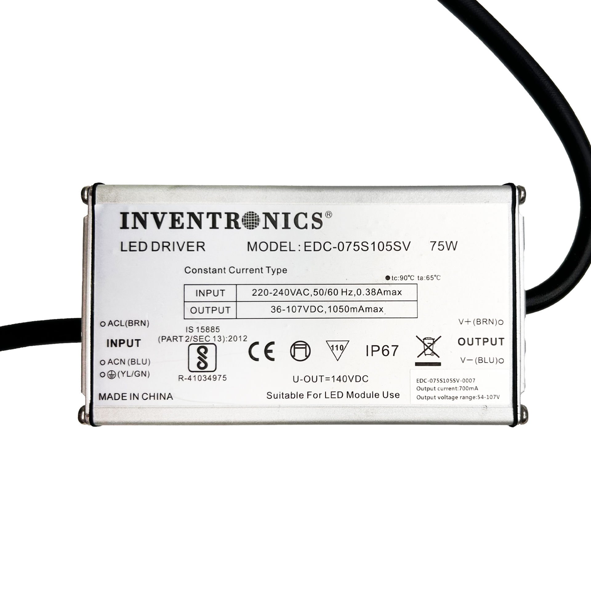TTAF SHOP | INVENTRONICS - LED DRIVER 75 W